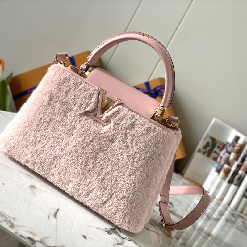 LV Shoulder Handbags M42258 Mink Grass Pink
